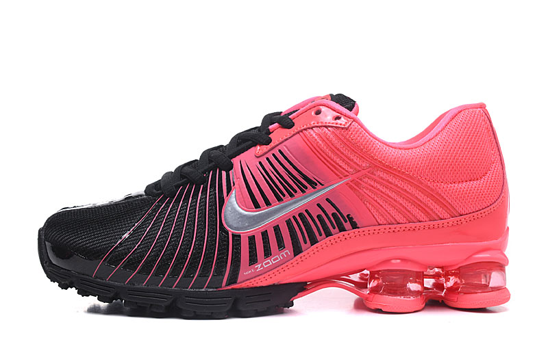 Nike Air Shox Black Peach Silver Shoes For Women - Click Image to Close